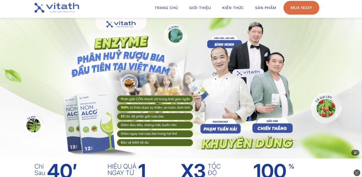 Sở Y tế Hà Nội xử phạt Công ty Cổ phần Dược phẩm Vitath 110 triệu đồng với ba hành vi vi phạm quảng cáo sản phẩm Viên ngậm giải rượu Non Alco. Sở Y tế Hà Nội xử phạt Công ty Cổ phần Dược phẩm Vitath 110 triệu đồng với ba hành vi vi phạm quảng cáo sản phẩm Viên ngậm giải rượu Non Alco.