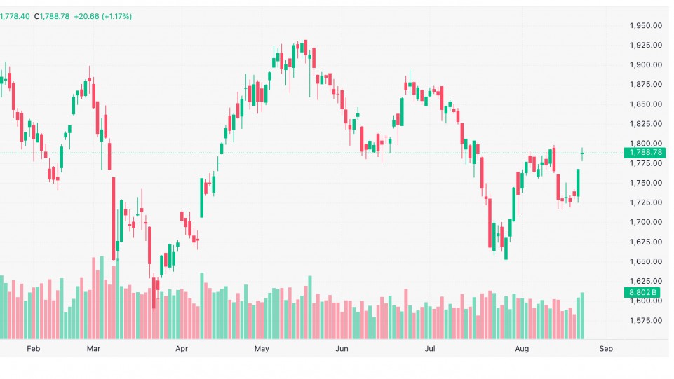 Chứng khoán 24/8: VN-Index lên 1.788 điểm, khối ngoại mua ròng 191 tỷ đồng
