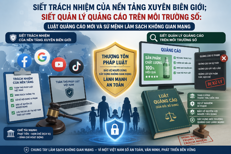 Luật Quảng cáo (sửa đổi) có hiệu lực từ ngày 01/01/2026 được kỳ vọng sẽ trở thành “lá chắn pháp lý” mạnh mẽ, siết chặt trách nhiệm của doanh nghiệp, KOLs và các nền tảng số nhằm bảo vệ người tiêu dùng.