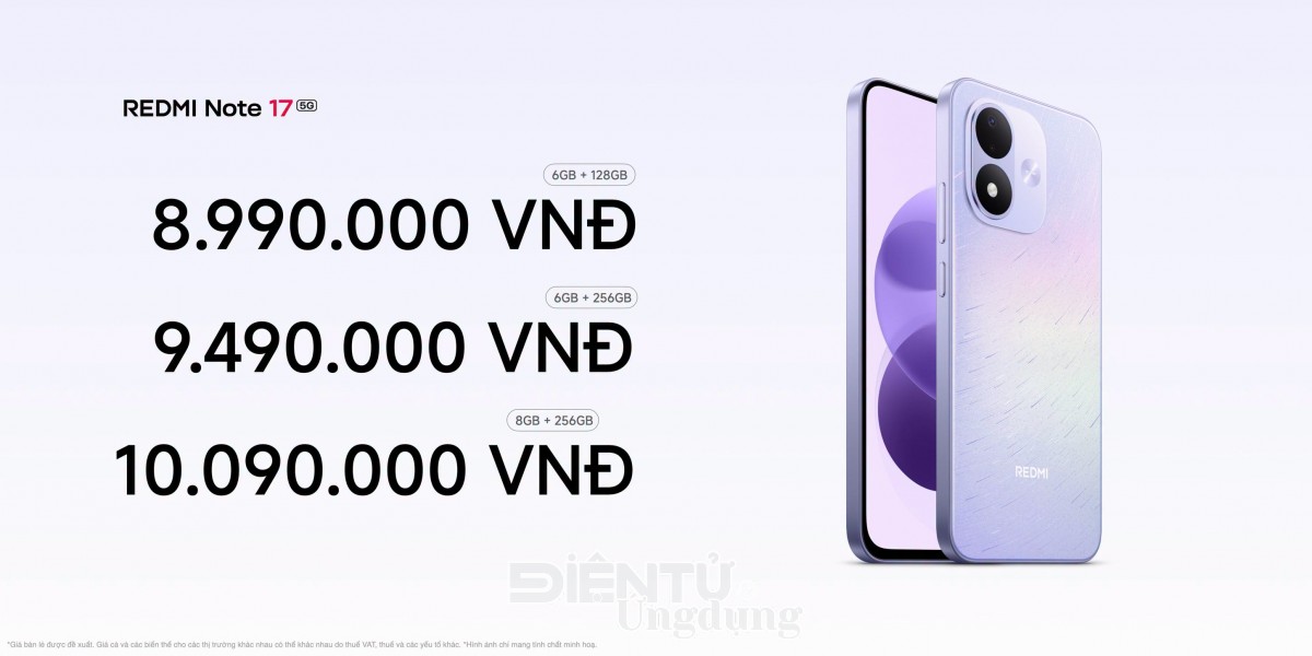 Xiaomi ra mắt dòng REDMI Note 17 Series với viên pin khủng lên đến 10.000mAh