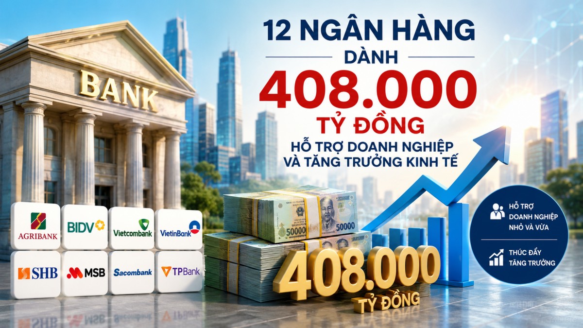 12 ngân hàng dành 408.000 tỷ đồng hỗ trợ doanh nghiệp và tăng trưởng kinh tế