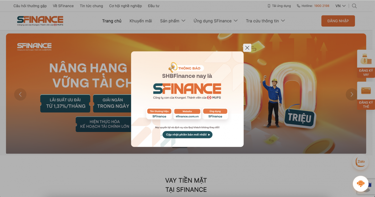 Chính thức đổi tên công ty tài chính SHB Finance thành SFinance