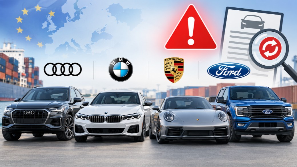 Cảnh báo an toàn với một số mẫu xe Audi, BMW, Porsche và Ford bị thu hồi tại nước ngoài