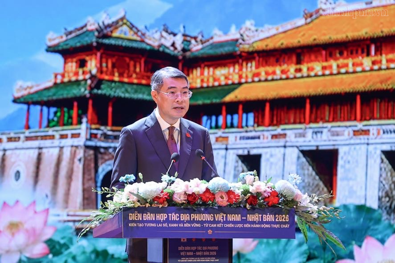 Thủ tướng phát biểu tại Diễn đàn Hợp tác địa phương Việt Nam - Nhật Bản năm 2026.  Ảnh: chinhphu.vn/Nhật Bắc.