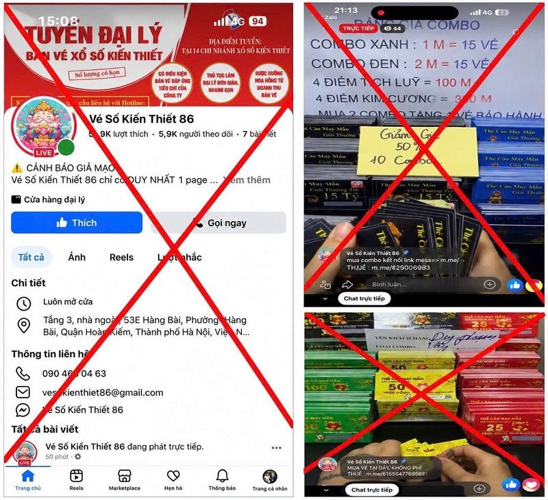 Lừa đảo livestream vé cào trúng thưởng trên Facebook Lừa đảo livestream vé cào trúng thưởng trên Facebook