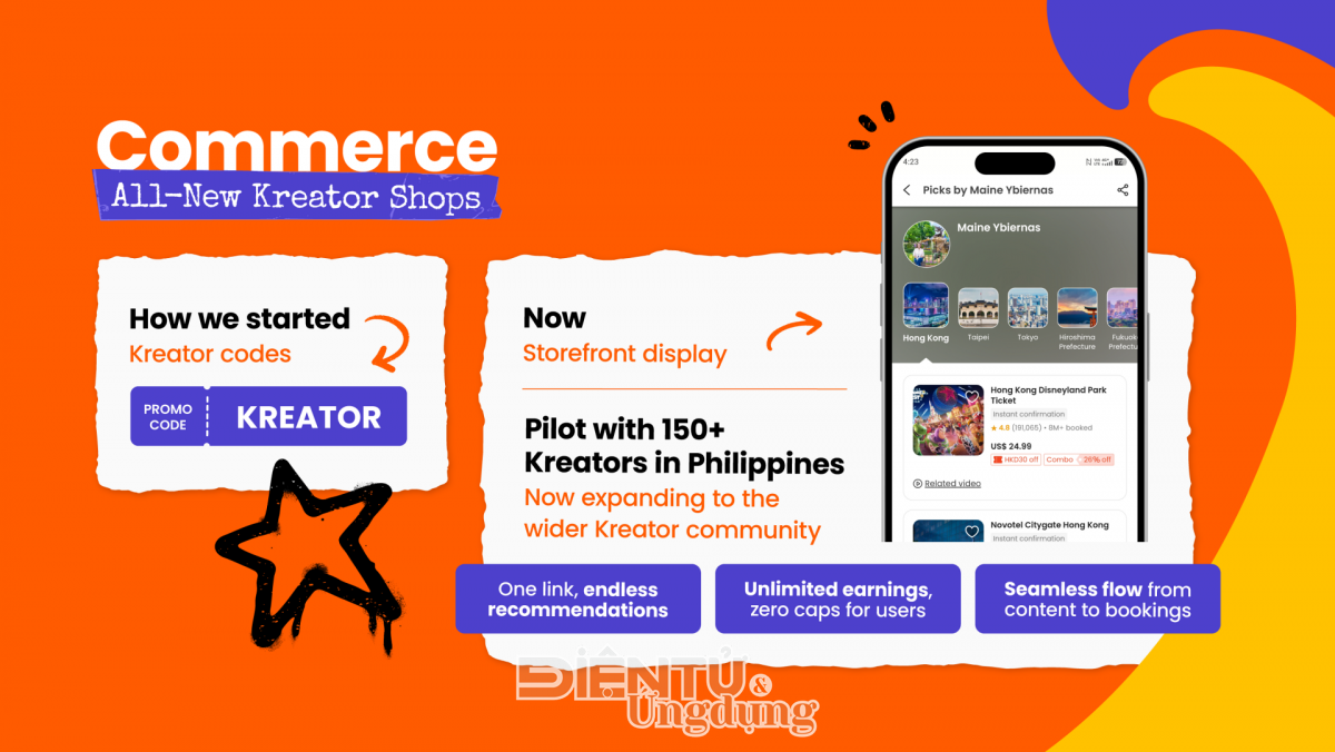 Kreator Shops, tính năng mới giúp nhà sáng tạo nội dung có thu nhập trên nền tảng Klook