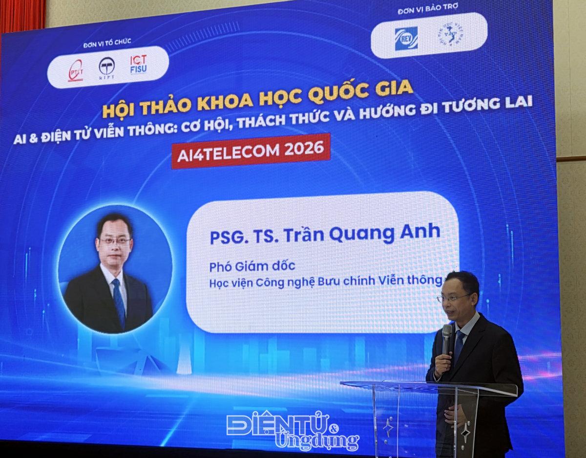 PGS.TS Trần Quang Anh, Phó Giám đốc Học viện Công nghệ Bưu chính Viễn thông phát biểu tại Hội thảo