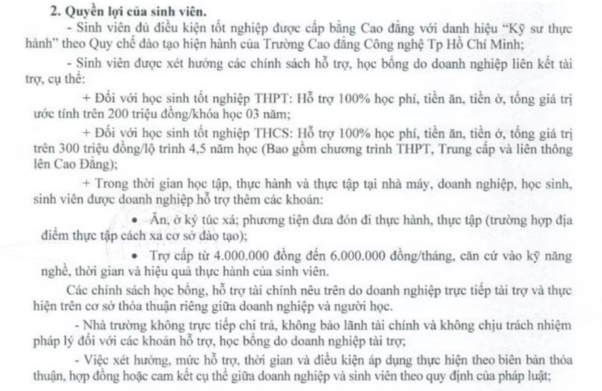Trường CĐ Công nghệ TPHCM bị tố ép sinh viên làm công nhân để trừ học bổng