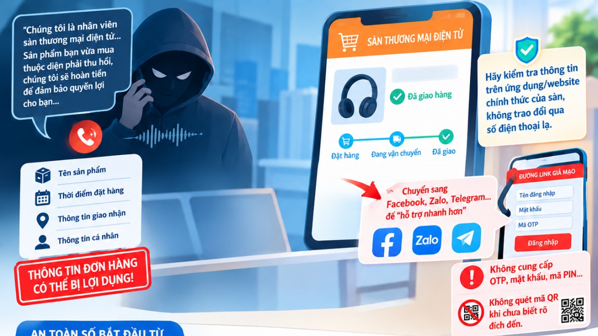 An toàn số khi mua sắm trực tuyến: Cảnh giác thủ đoạn giả mạo sàn thương mại điện tử