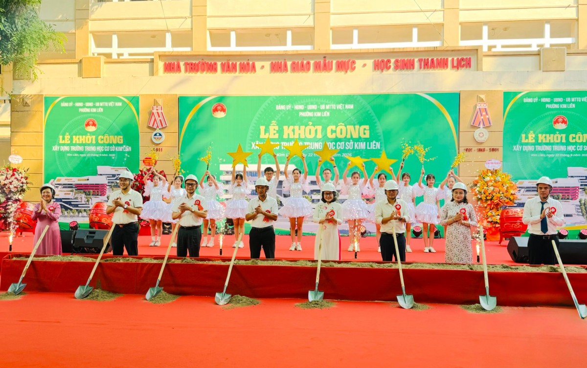 Khởi công xây dựng Trường THCS Kim Liên với tổng mức đầu tư 270,9 tỷ đồng