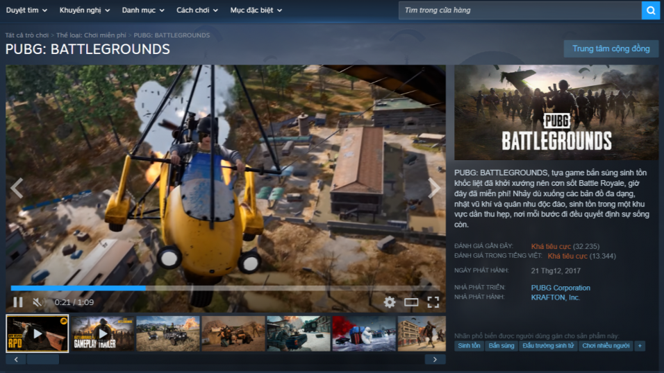 PUBG nhận hơn 23.000 lượt đánh giá tiêu cực trong 7 ngày gần nhất. Ảnh: STEAM. PUBG nhận hơn 23.000 lượt đánh giá tiêu cực trong 7 ngày gần nhất. Ảnh: STEAM.