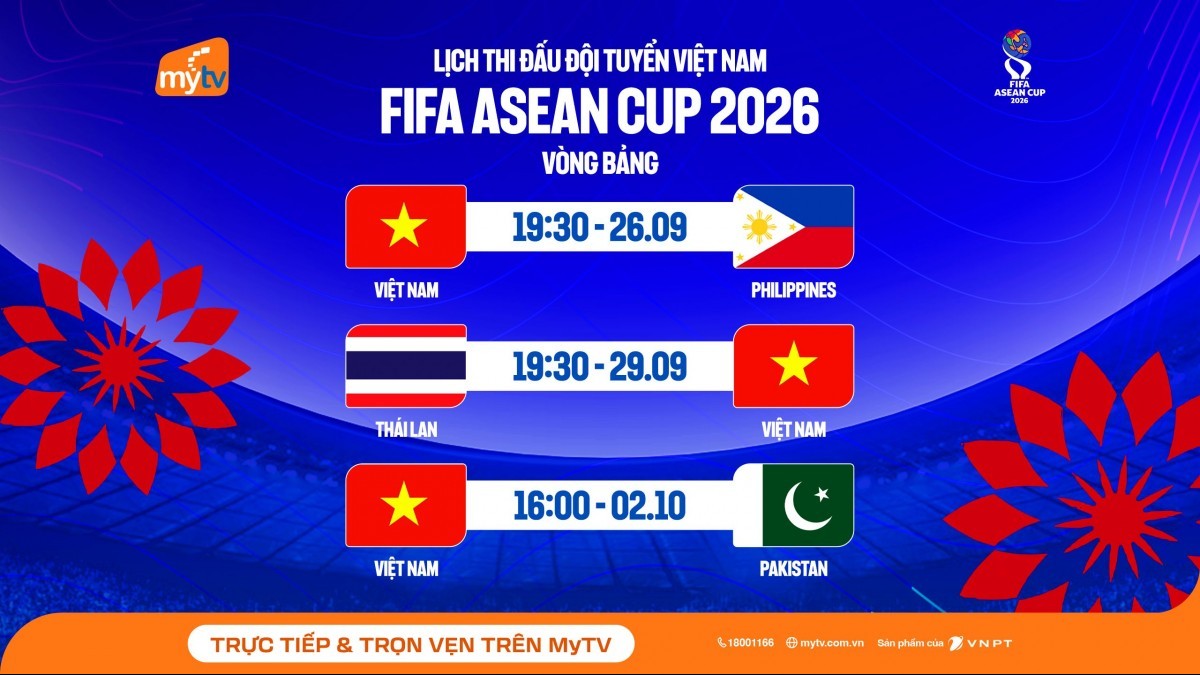 Người dùng MyTV sẽ được xem FIFA ASEAN Cup 2026 bản quyền