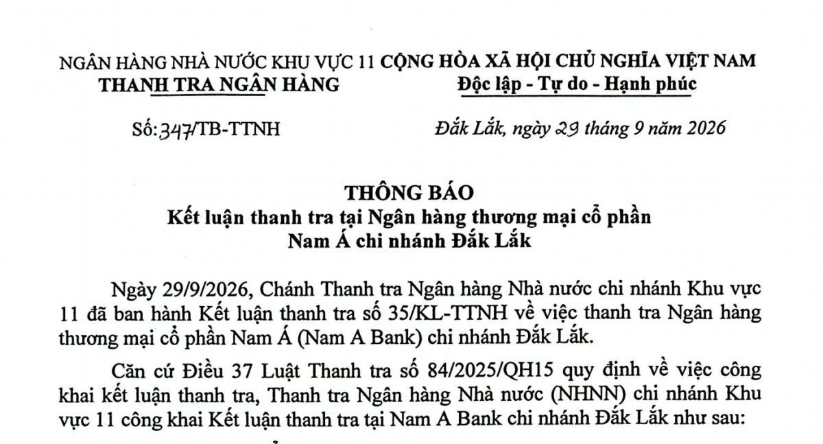 Nam A Bank Đắk Lắk còn thiếu hồ sơ chứng minh mục đích vay Nam A Bank Đắk Lắk còn thiếu hồ sơ chứng minh mục đích vay