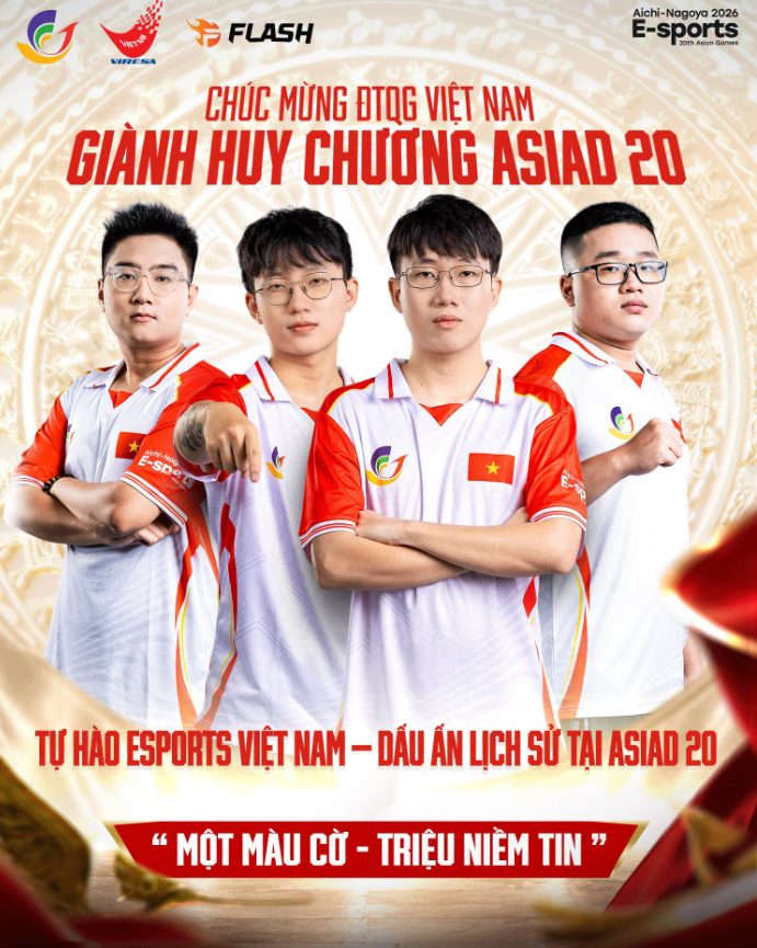 ĐTQG Esport Việt Nam giành 2 huy chương tại ASIAD 20. Ảnh: VIRESA.