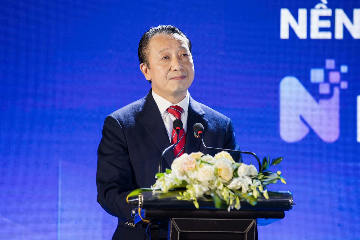 Ông Nguyễn Quang Vinh, Phó chủ tịch Liên đoàn Thương mại và Công nghiệp Việt Nam (VCCI) tại sự kiện ra mắt nền tảng tăng trưởng thương hiệu ứng dụng AI NEX Brain™.