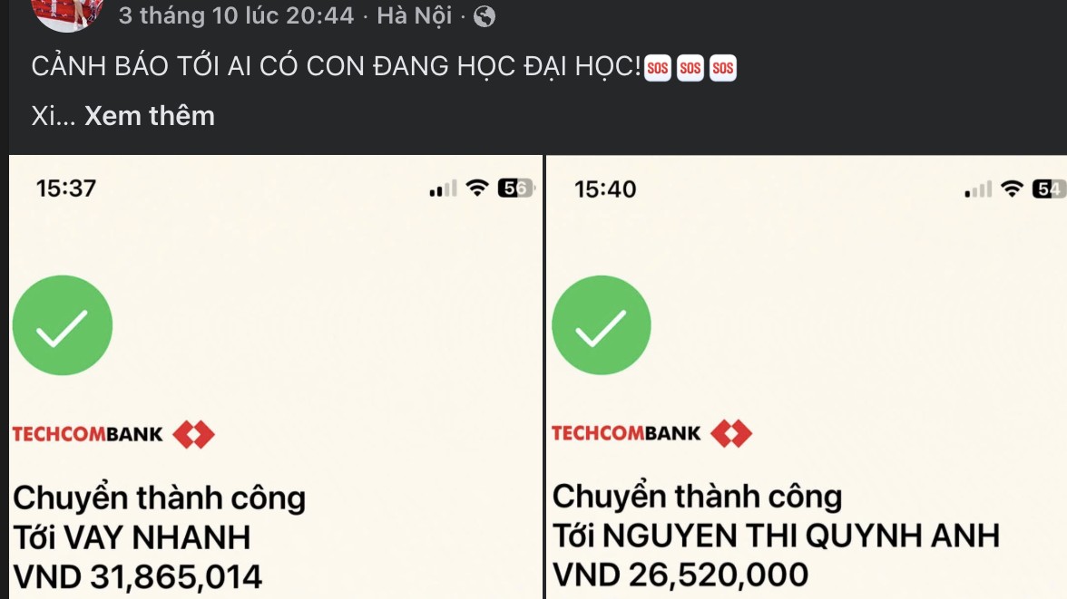 Cảnh báo bẫy vay tiền khi sinh viên tìm việc gia sư trên Facebook