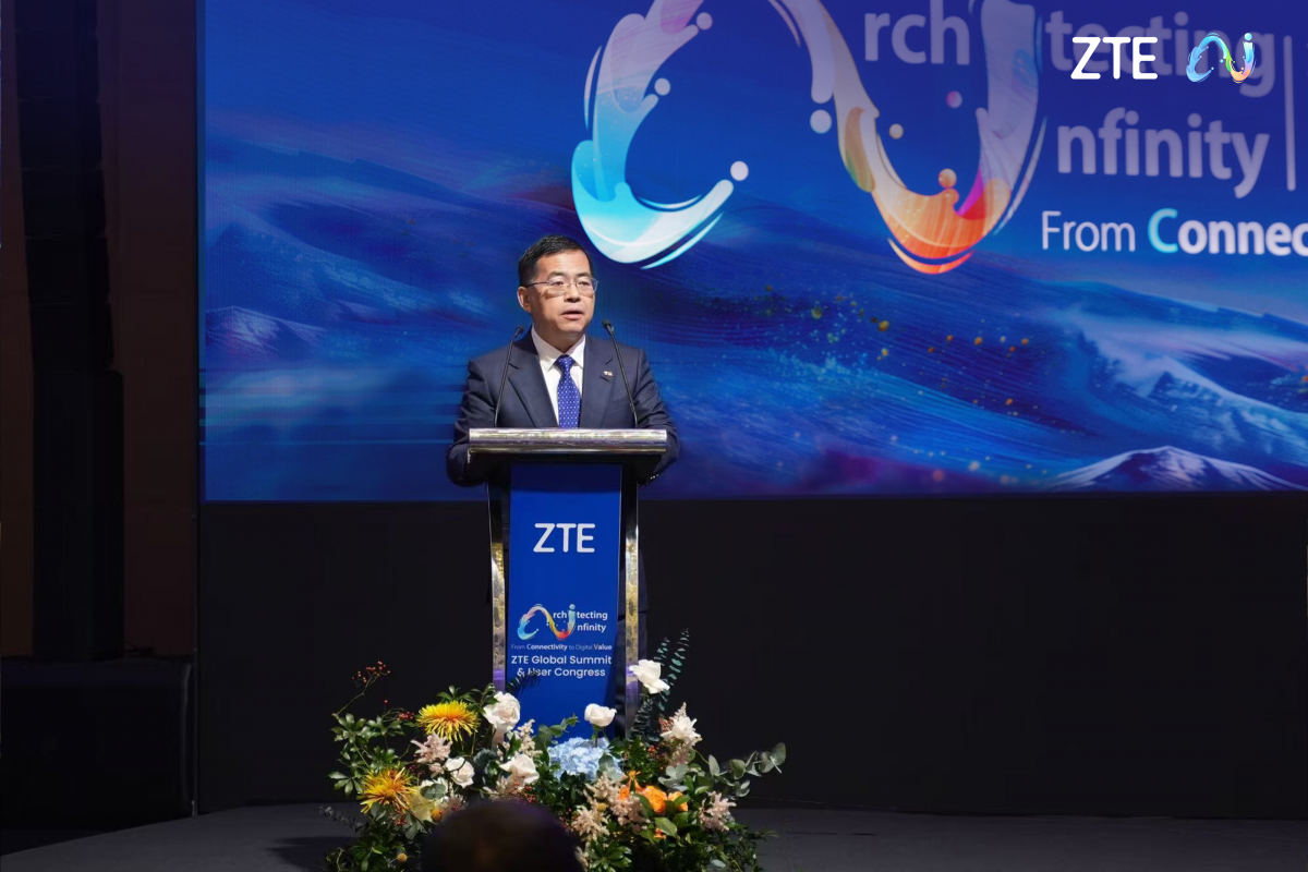 Ông Xie Junshi, Phó Tổng giám đốc điều hành kiêm Giám đốc vận hành ZTE, phát biểu chính tại Hội nghị Thượng đỉnh Toàn cầu ZTE lần thứ 15 ở Kuala Lumpur (Malaysia)