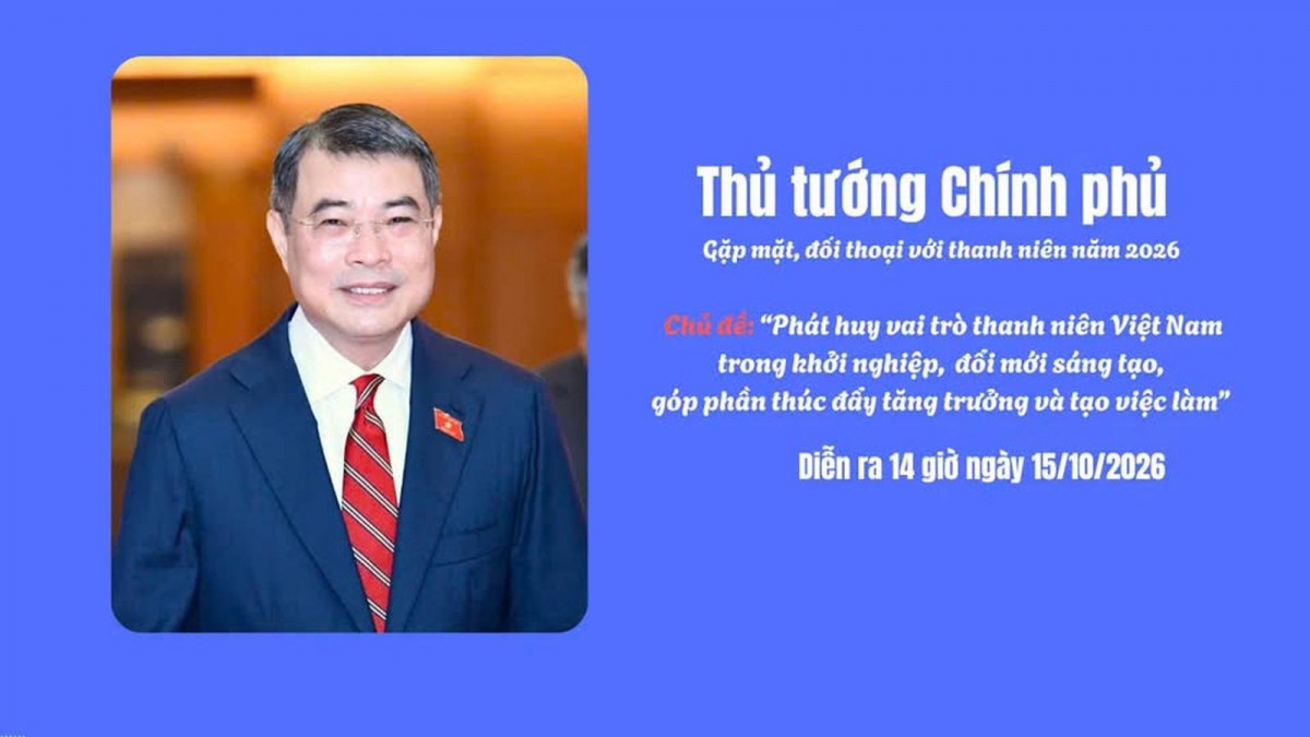 Chương trình Thủ tướng Chính phủ gặp mặt, đối thoại với thanh niên năm 2026 tập trung vào khởi nghiệp, đổi mới sáng tạo và tạo việc làm. (Ảnh: Hội LHTN Việt Nam)