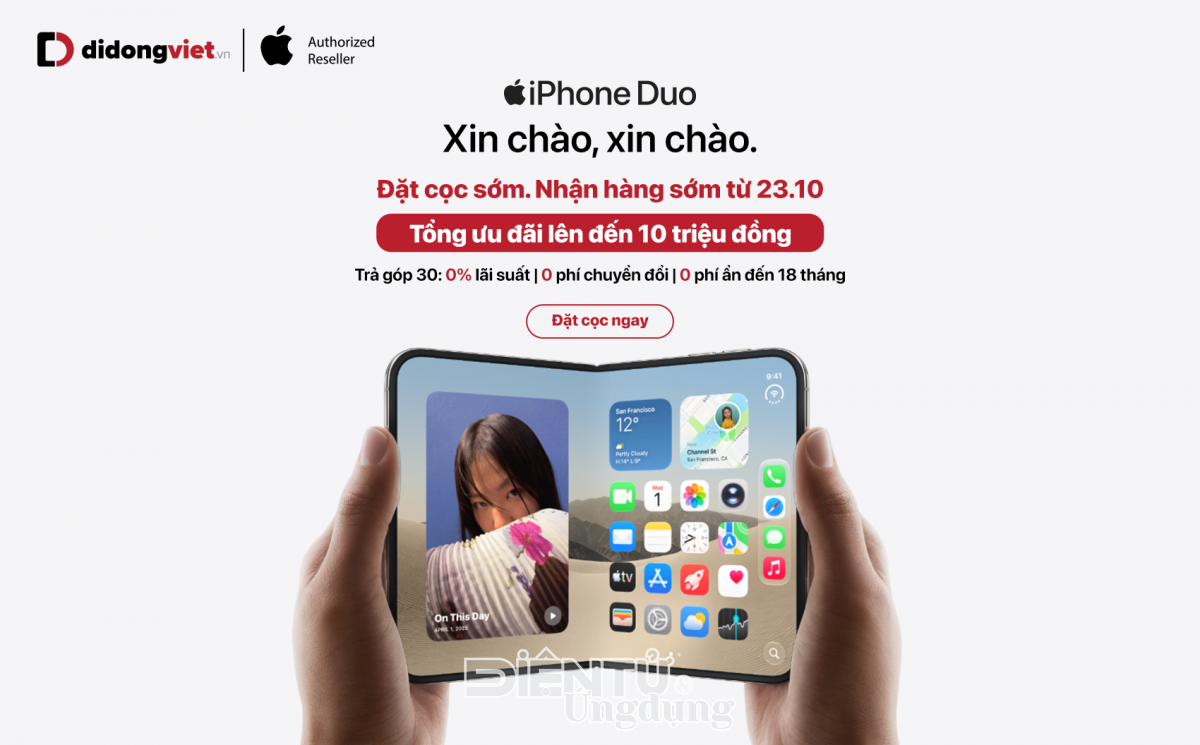 Chính thức mở đặt trước iPhone Duo, Di Động Việt ưu đãi đến 10 triệu đồng