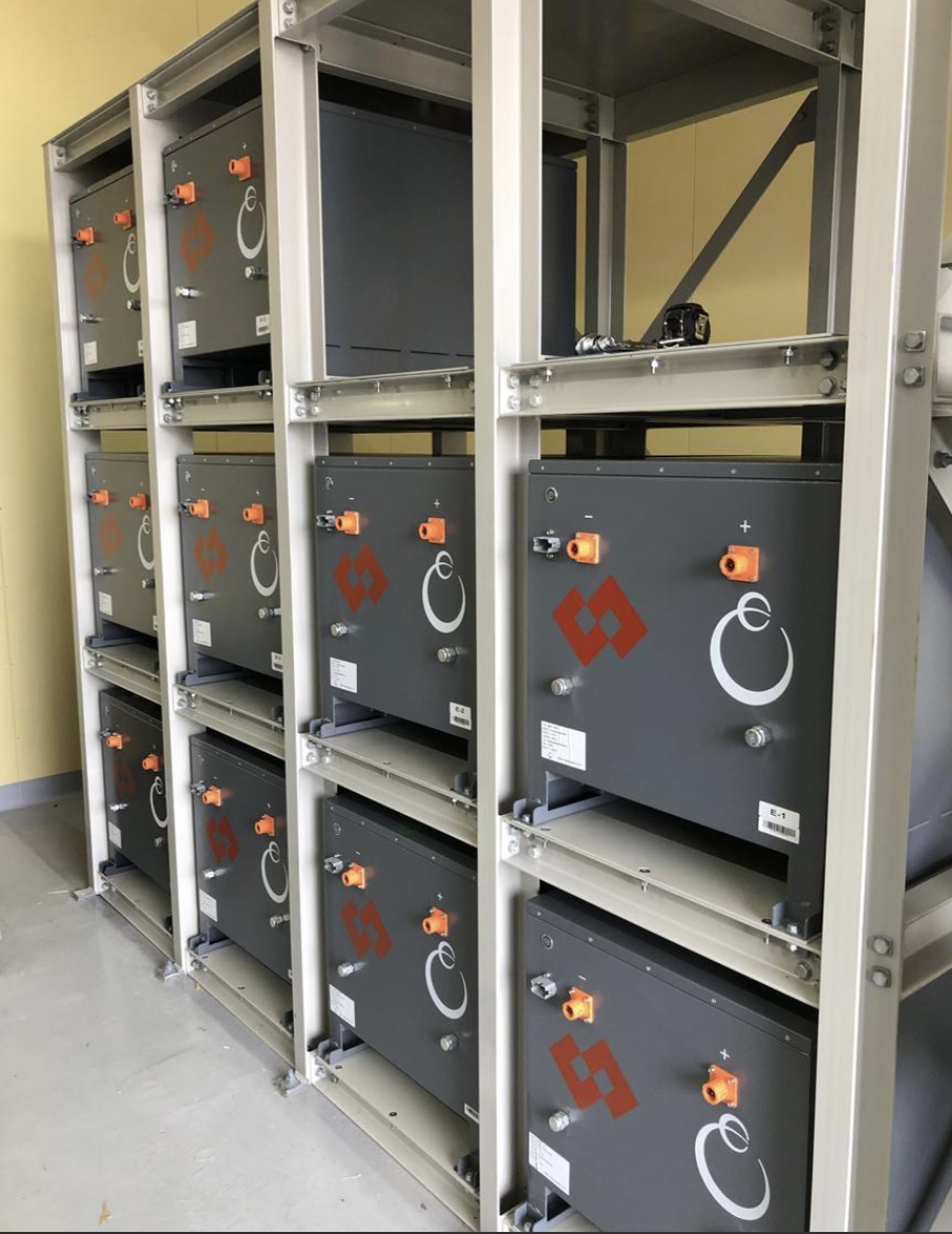 Hệ thống pin lưu trữ cố định trong dự án thử nghiệm của NEXTES tại Nhật Bản. Ảnh: NEXTES.