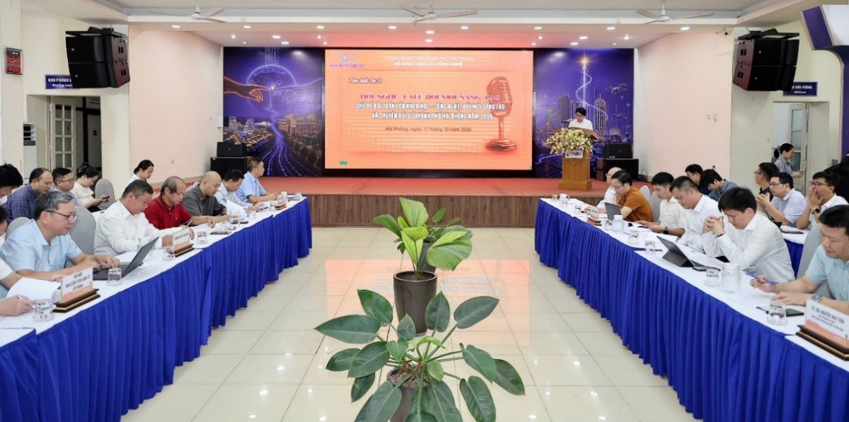 Hải Phòng tham vấn doanh nghiệp và giới khoa học về 10 bài toán lớn trong lĩnh vực công nghệ và chuyển đổi số. Ảnh: Sở KH&CN Hải Phòng.