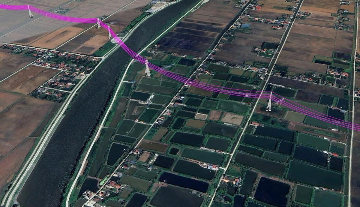 Sơ đồ hướng tuyến dự án đường dây 220 kV Mỏ Cày – Mỹ Tho, tổng chiều dài khoảng 36,23 km, vốn đầu tư hơn 923 tỷ đồng. Nguồn: EVNNPT.