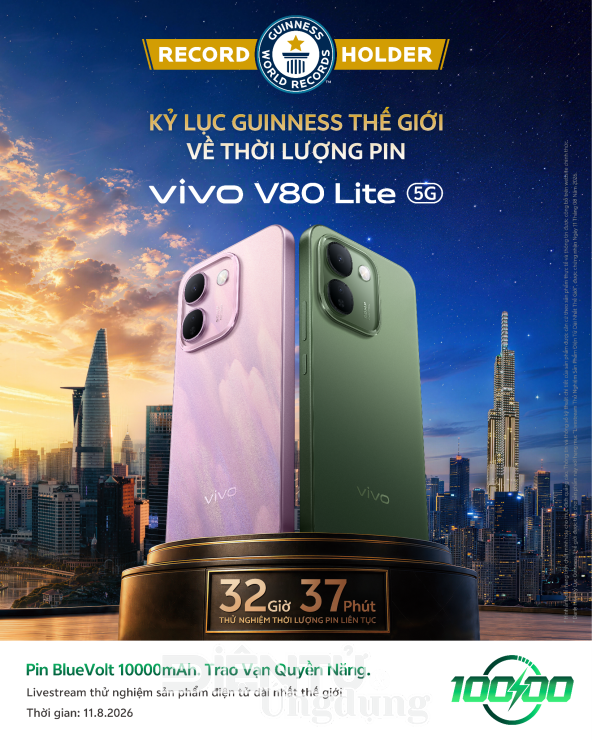 Với viên pin 10.000mAh, vivo V80 Lite 5G sẽ làm được những gì?