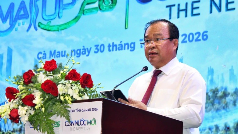 Ông Nguyễn Minh Luân, Phó chủ tịch UBND tỉnh Cà Mau phát biểu khai mạc ngày hội.