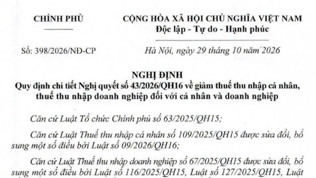 Chính phủ giảm 30% thuế thu nhập cho hộ kinh doanh, doanh nghiệp