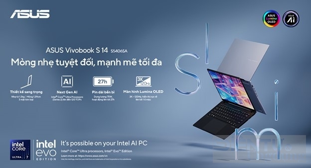 ASUS đa dạng hóa hệ sinh thái laptop AI bằng sản phẩm mới Vivobook S 14