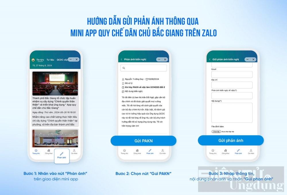 bac giang ra mat mini app quy che dan chu tren zalo