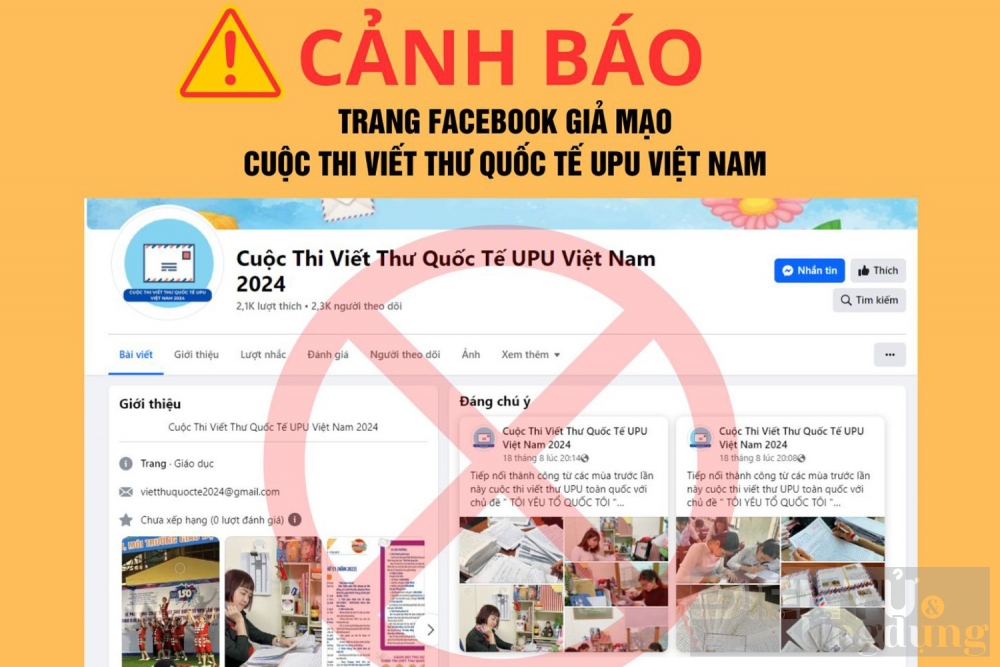 canh bao ve fanpage gia mao cuoc thi viet thu upu lua dao hoc sinh