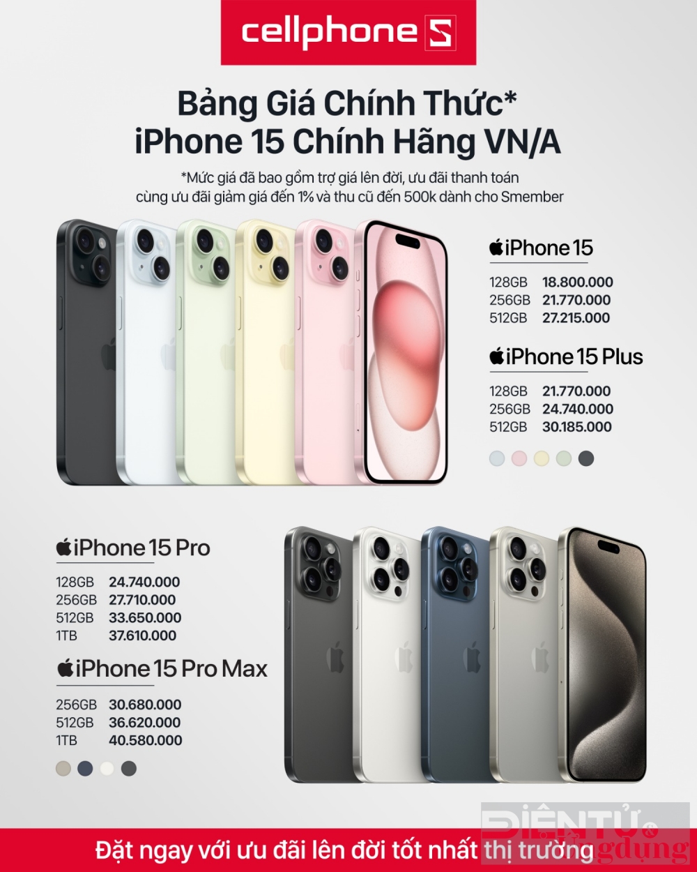 cellphones chinh thuc cho dat truoc iphone 15 series gia chi tu 188 trieu dong