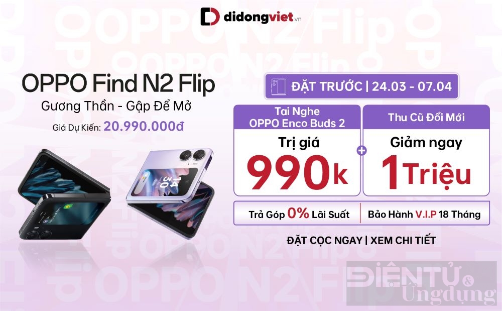 dat mua oppo find n2 flip nhan uu dai len den 5 trieu do ng