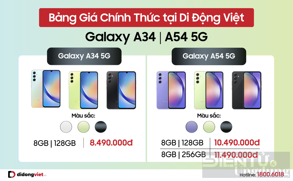 dat truoc galaxy a34 va galaxy a54 5g tai di dong viet nhan ngay uu dai hon 4 trieu dong