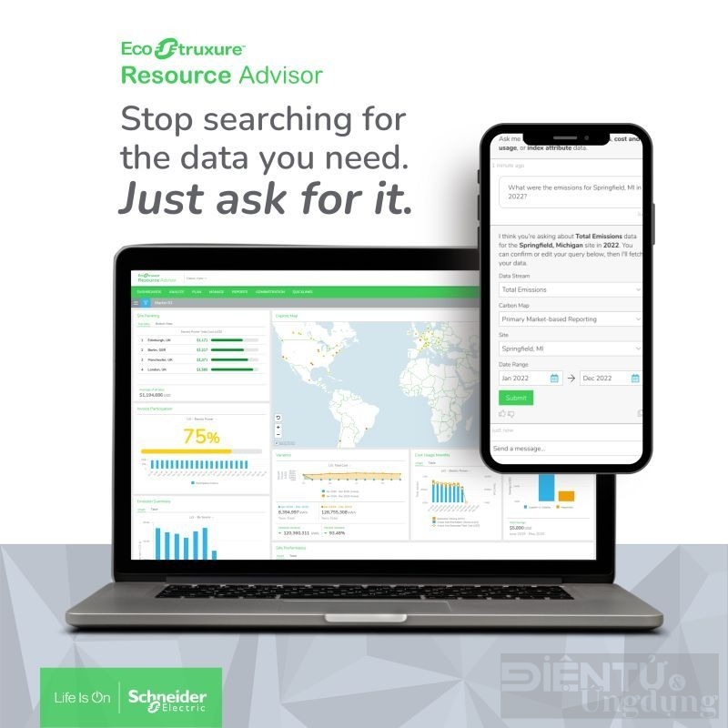 ecostruxure resource advisor copilot tuyen bo moi cua schneider electric trong cds nganh nang luong