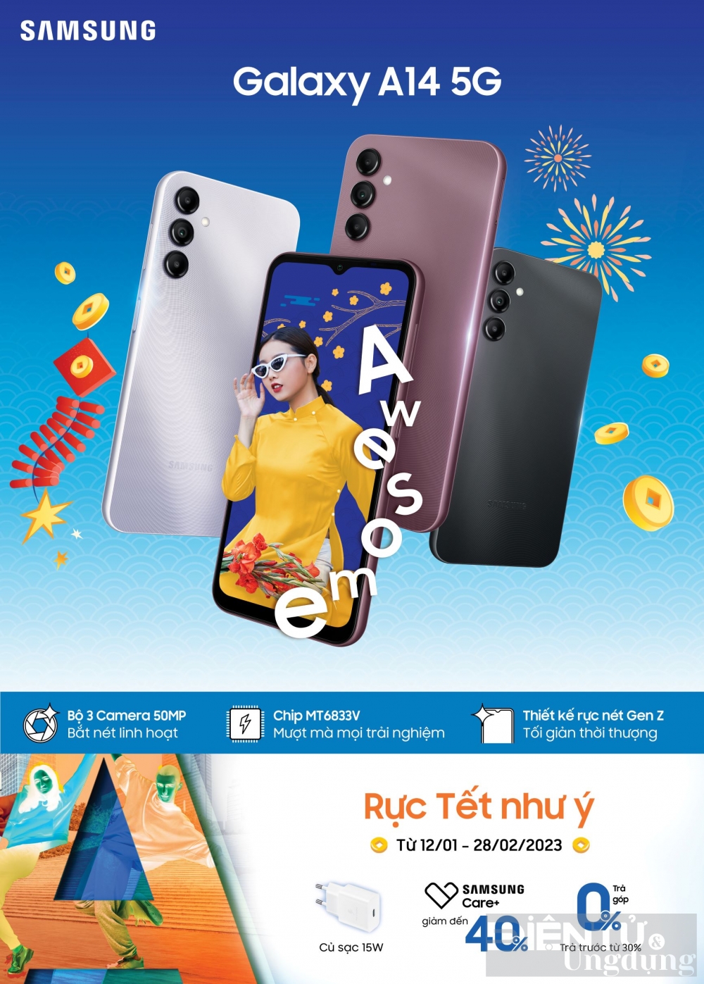 galaxy a14 5g quay chup dot pha cong nghe ket noi 5g moi nhat