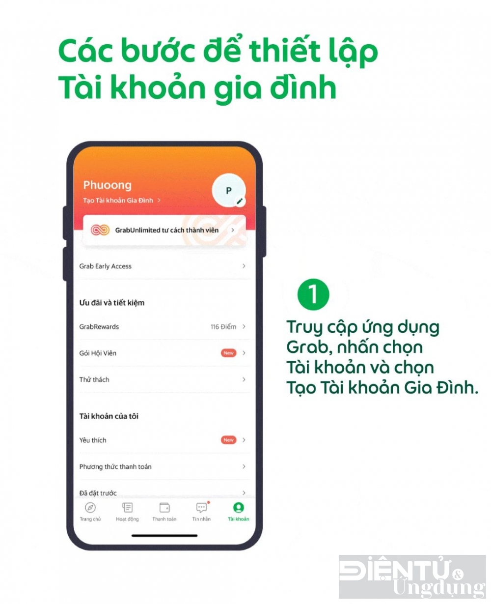 grab ra mat tai khoan gia dinh