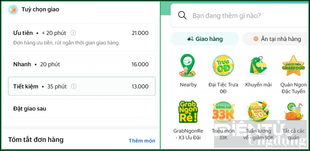 grabfood thu nghiem tinh nang lua chon giao hang