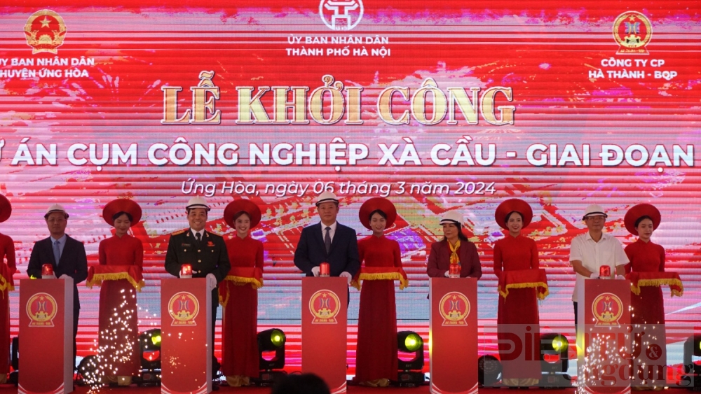 khoi cong du an cum cong nghiep xa cau giai doan 2 tai huyen ung hoa