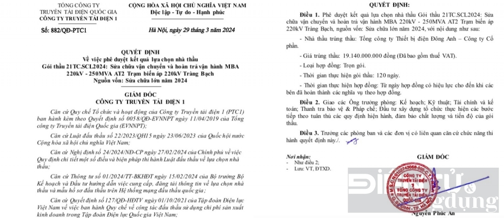 lien tiep trung loat goi thau lon thiet bi dien dong anh kinh doanh ra sao