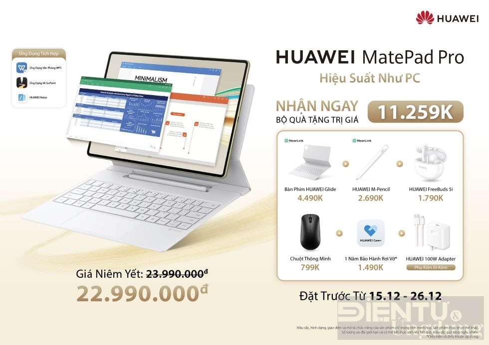 matepad pro 122 inch chinh thuc ra mat voi gia 23990000 dong