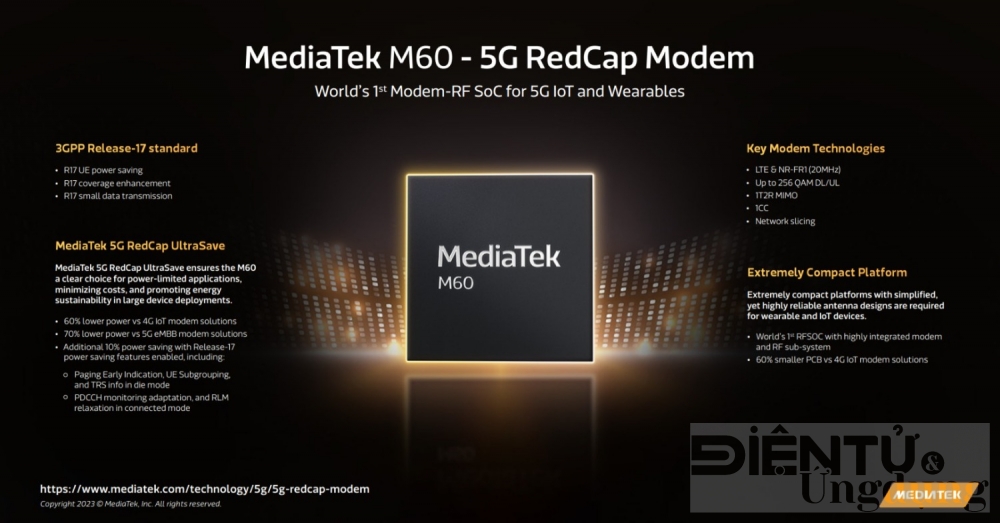 mediatek toi uu hoa redcap toc do 5g va tiet kiem nang luong cho nhieu thiet bi iot