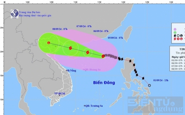 Bão số 3 đi thẳng vào vịnh bắc bộ với cường độ gió lên tới 200km/h