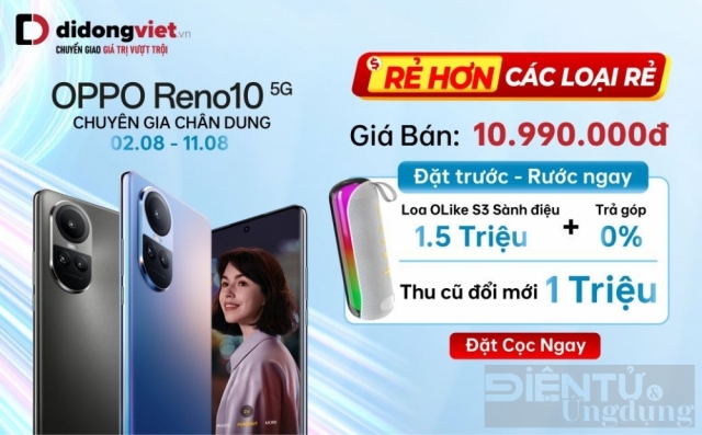 Đặt trước OPPO Reno10, nhận quà trị giá 3,5 triệu đồng