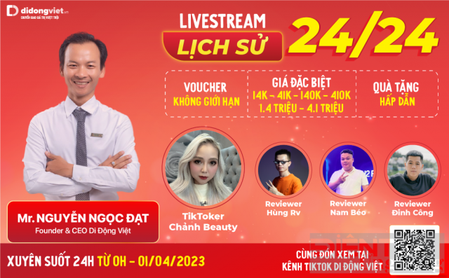 Di Động Việt livestream bán hàng xuyên suốt 24 giờ
