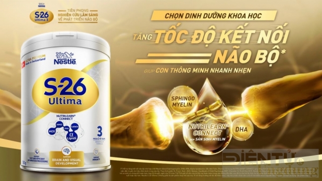 Nestlé ra mắt sữa dinh dưỡng S26 Ultima 3, giúp tăng tốc độ kết nối não bộ