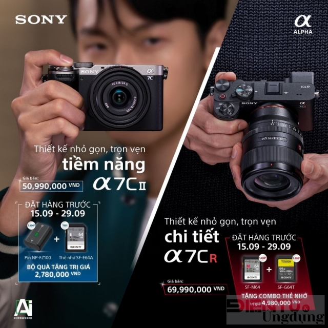 Sony ra mắt bộ đôi máy ảnh nhỏ gọn, chất lượng Alpha 7CR và 7C II