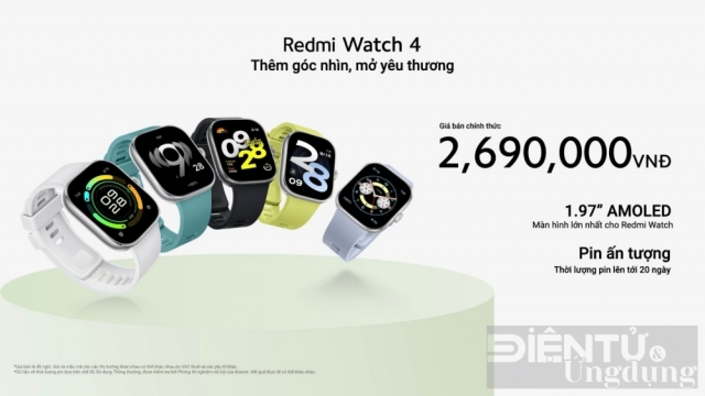 Xiaomi ra mắt Redmi Watch 4 tại Việt Nam