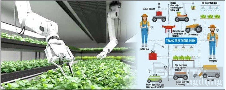 mot trang trai khong co dat va con nguoi chi su dung robot